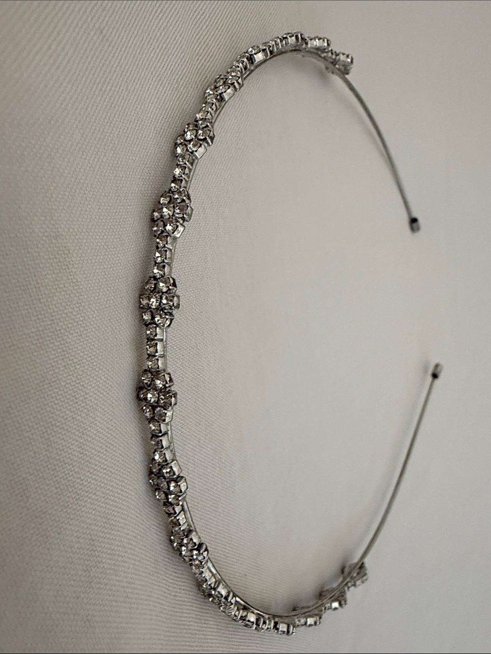 Crystal Embellished Silver Headband